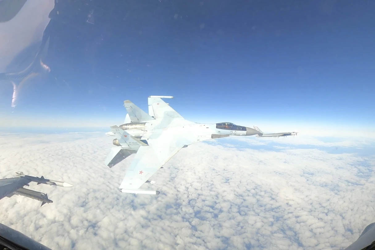 Startling video shows Russian fighter jet flying within feet of US F-16 near Alaska