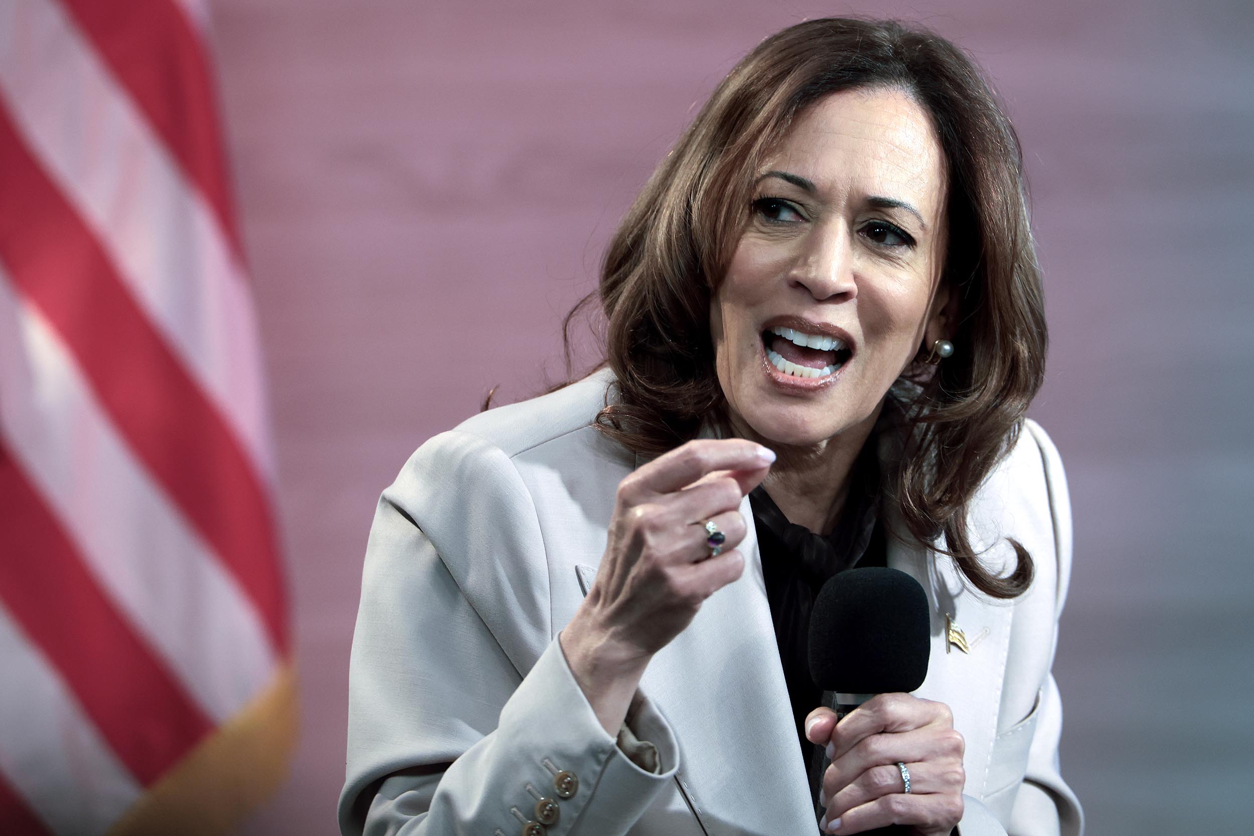 Harris condemns Trump rhetoric, says voters should make sure he ‘can’t have that microphone again’