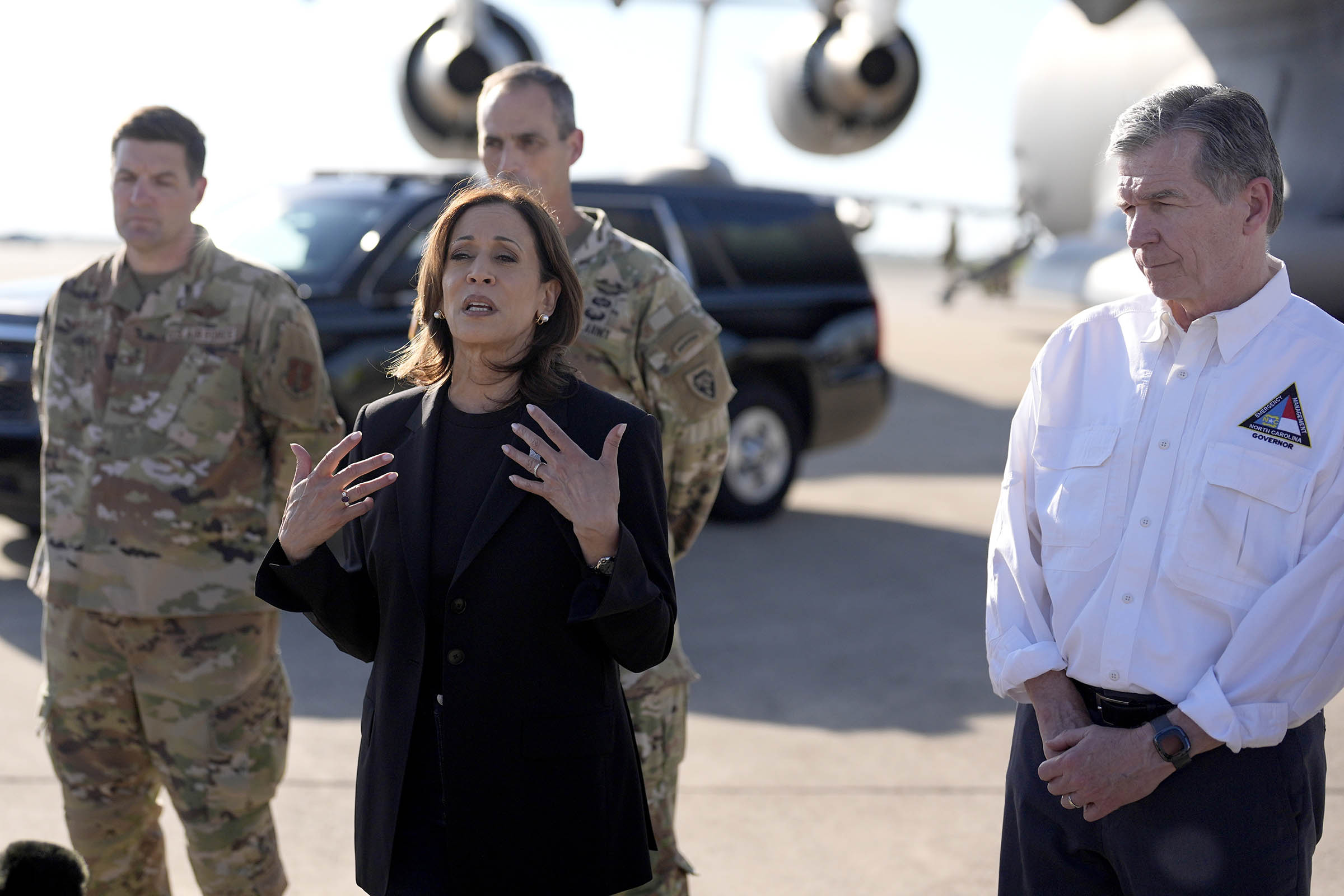 Harris pledges ongoing federal support as she visits North Carolina to survey Helene’s aftermath