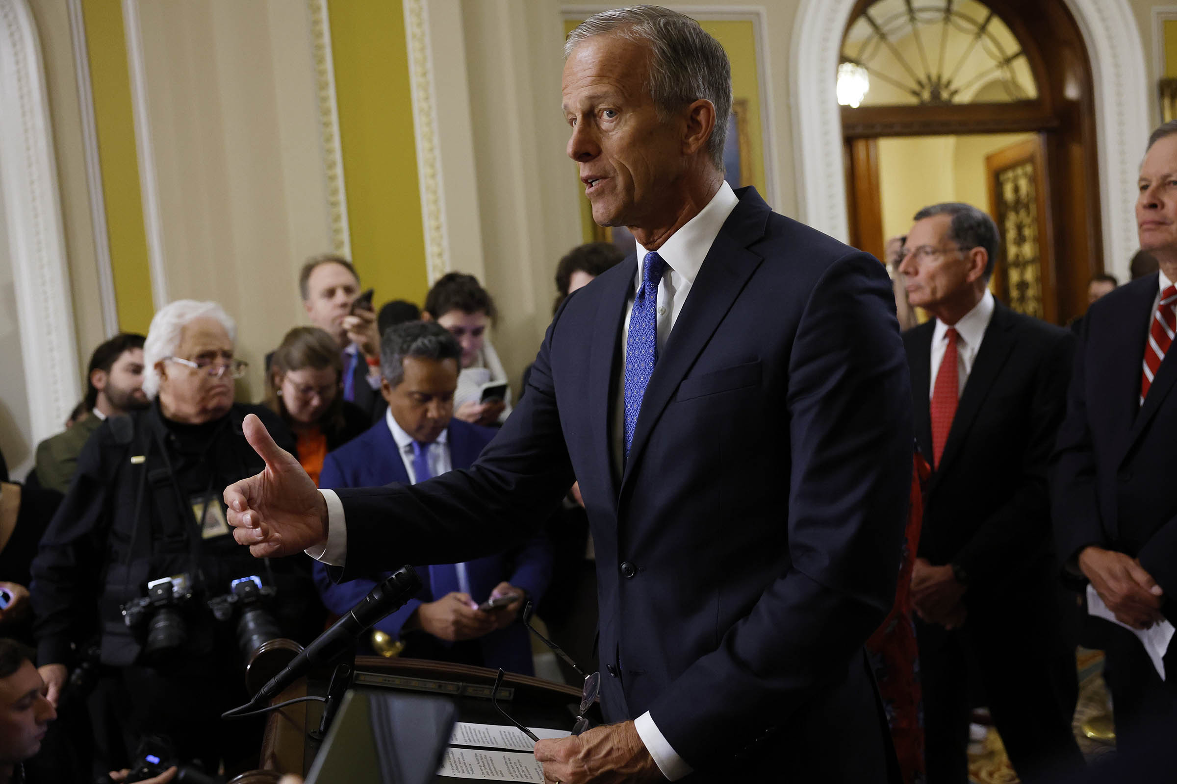 Republican John Thune of South Dakota is elected the next Senate majority leader