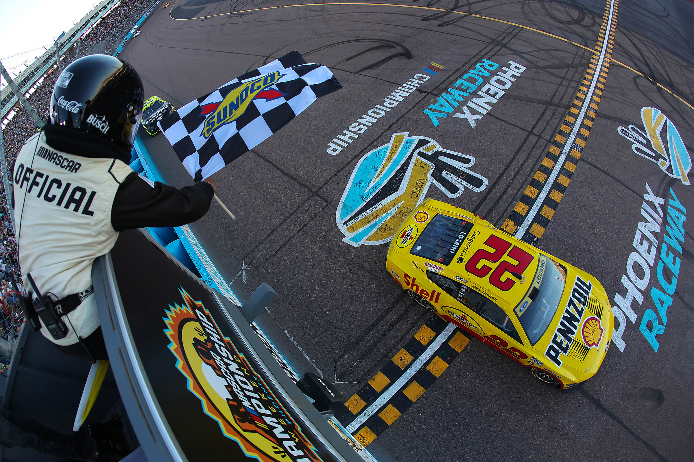 Joey Logano wins Phoenix finale for 3rd NASCAR Cup championship in 1-2 finish for Team Penske