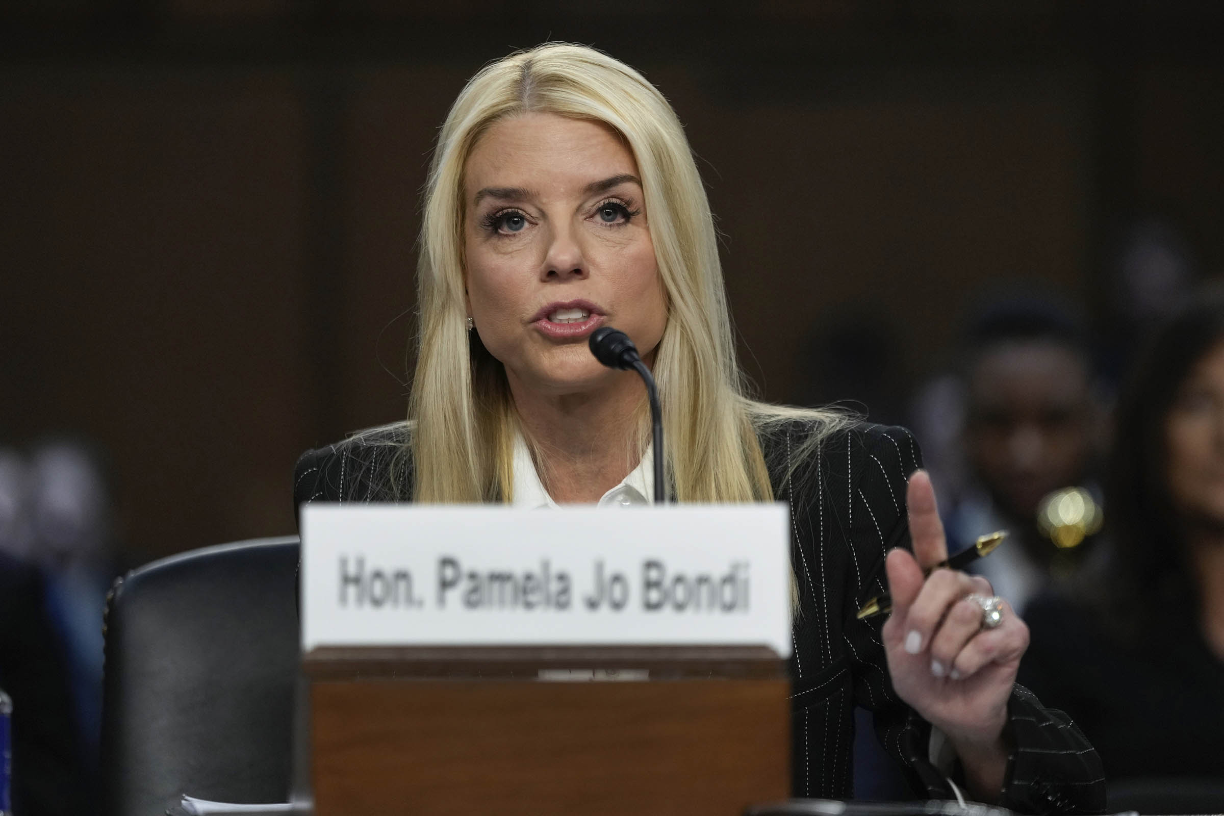 Bondi in her confirmation hearing says Trump was ‘targeted’ by Justice Department investigations